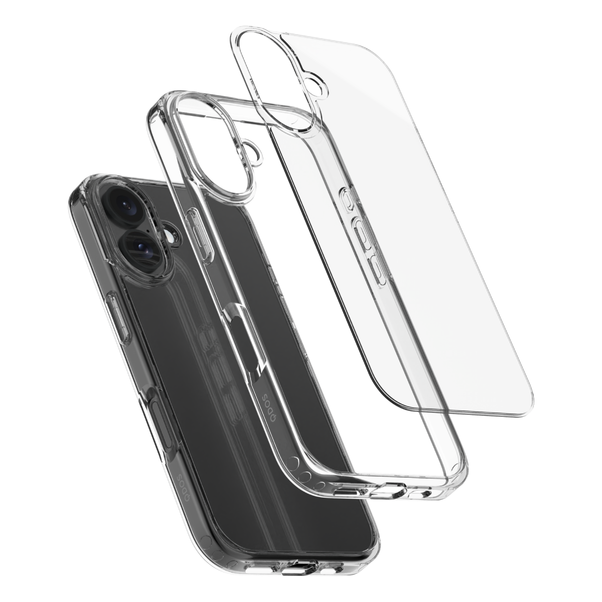 Hybrid - Apple iPhone 16 Case - Clear, showcasing case built materials