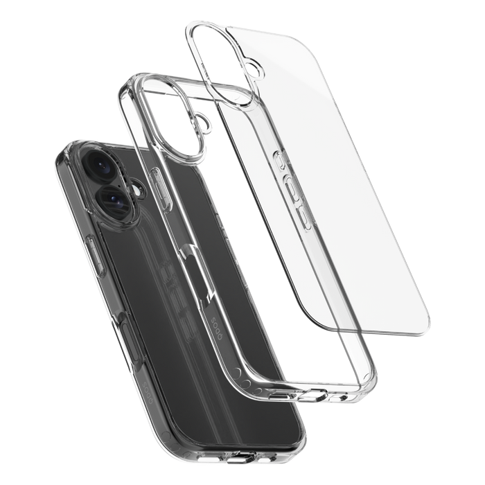 Hybrid - Apple iPhone 16 Case - Clear, showcasing case built materials