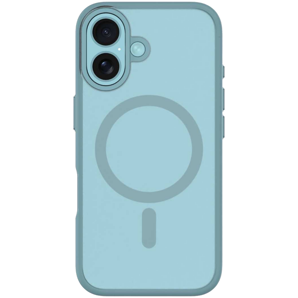 Hybrid Soft + Snap - Apple iPhone 16 Case MagSafe Compatible - Green, Rear View Transparent Back with Phone