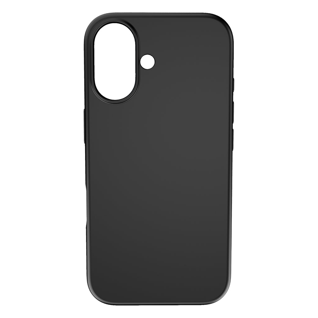 Touch Pure + Snap - Apple iPhone 16 Case MagSafe Compatible - Black, Rear View Rigid Back Without Phone