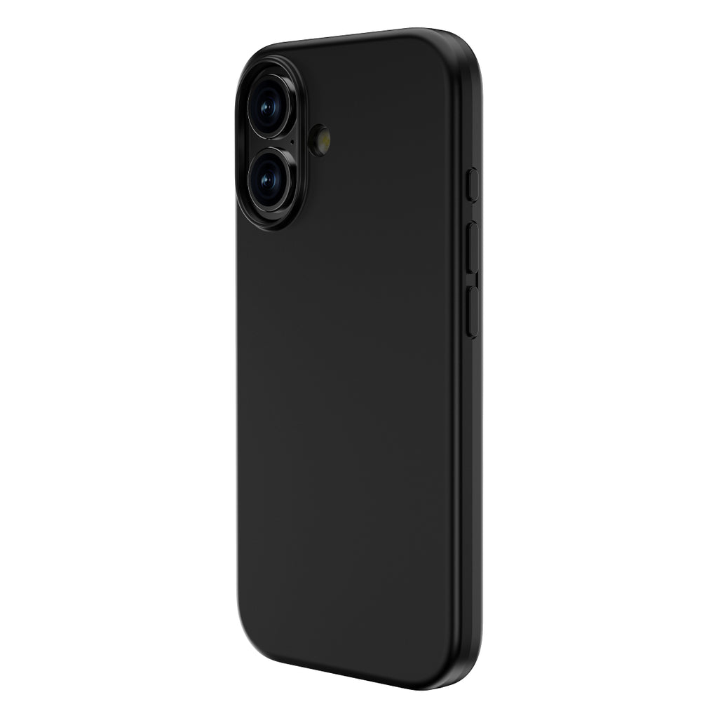 Touch Pure + Snap - Apple iPhone 16 Case MagSafe Compatible - Black, Angled View with Phone