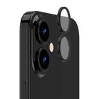 OptiRings - Apple iPhone 16, iPhone 16 Plus Camera Lens Protector - Black, Right Angled Close Up View of Camera Lens Protector apply to the Phone
