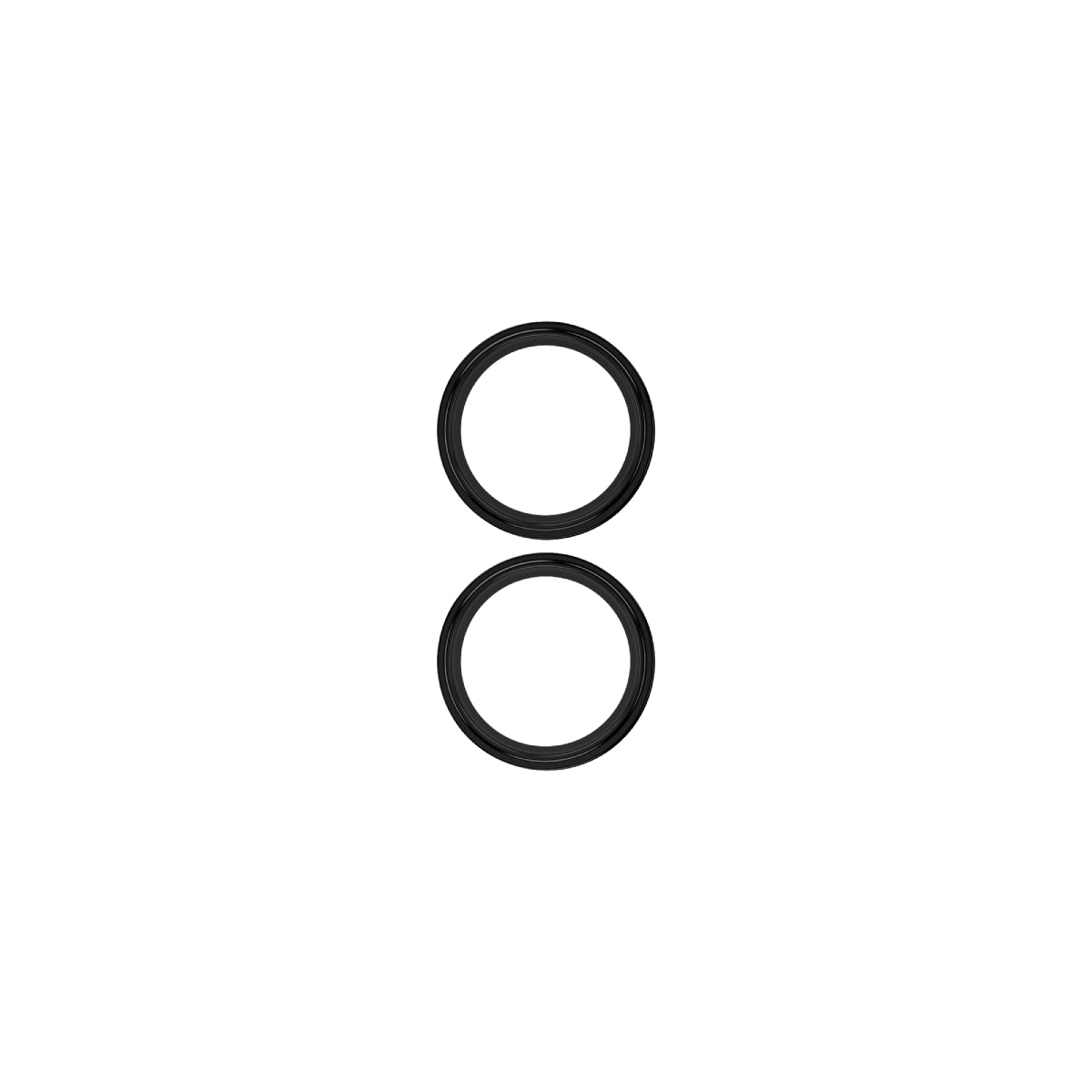 OptiRings - Apple iPhone 16, iPhone 16 Plus Camera Lens Protector - Black, Front View of the Camera Lens Protector Itself