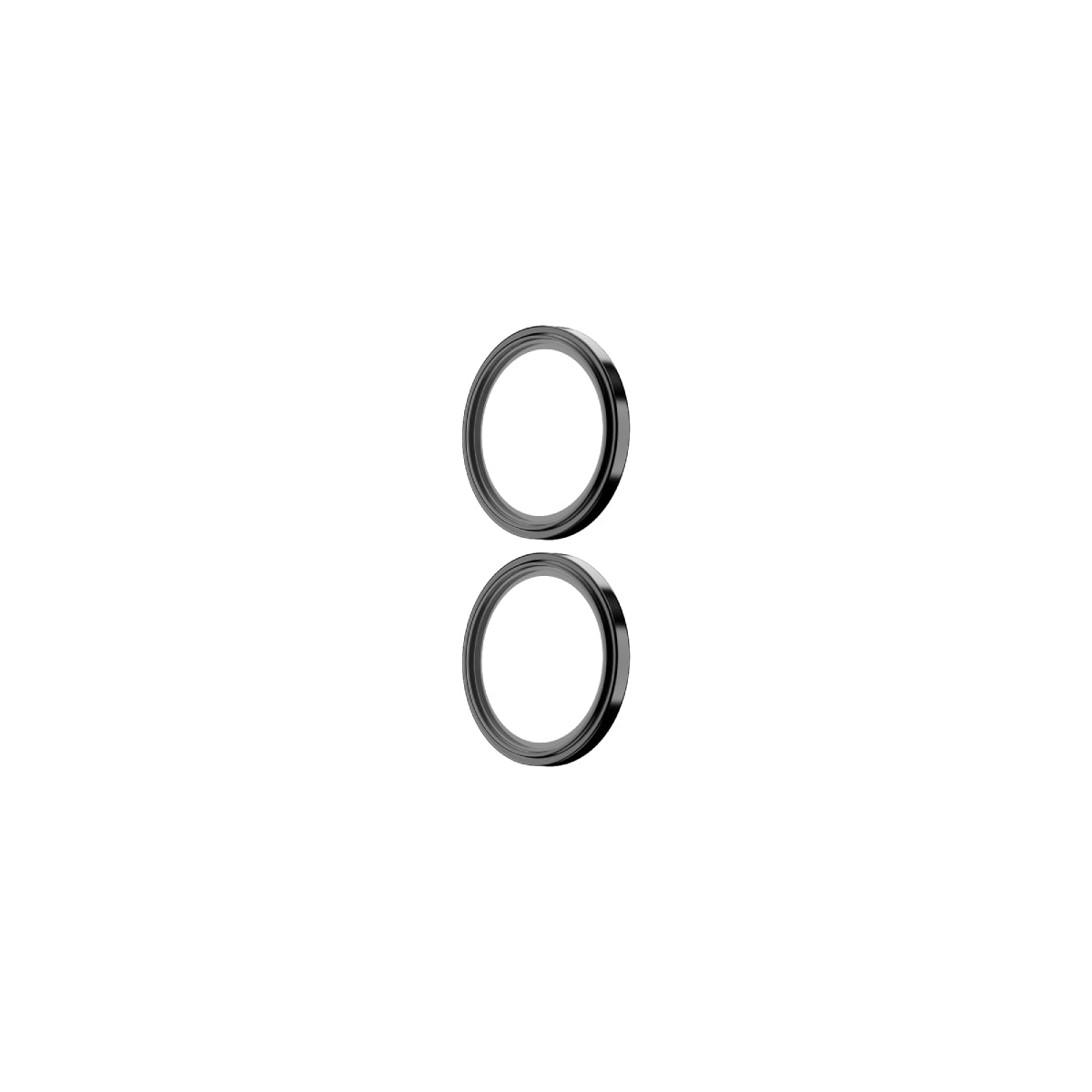 OptiRings - Apple iPhone 16, iPhone 16 Plus Camera Lens Protector - Black, Left Angled View of the Camera Lens Protector Itself