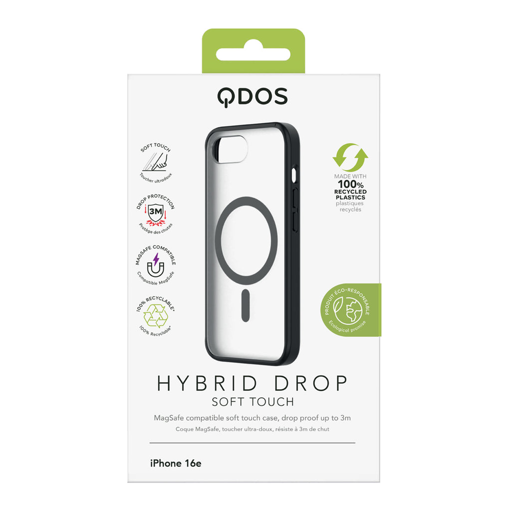 Hybrid Drop | SOFT TOUCH - iPhone 17e | iPhone 16e Case MagSafe Compatible - Black