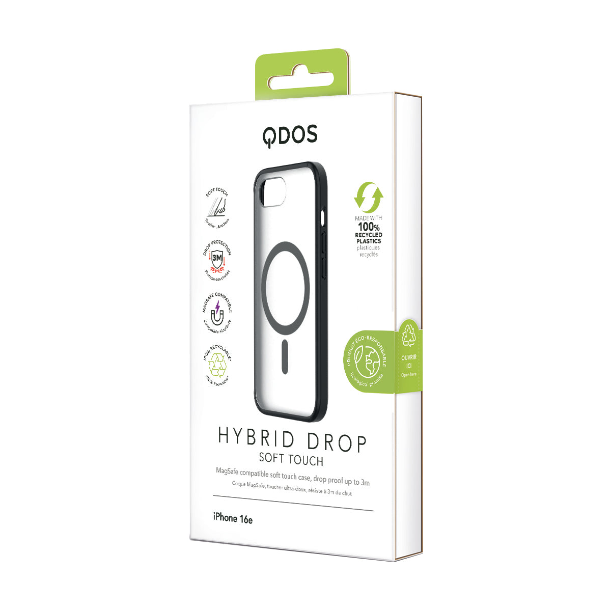 Hybrid Drop | SOFT TOUCH - iPhone 16e Case MagSafe Compatible - Black