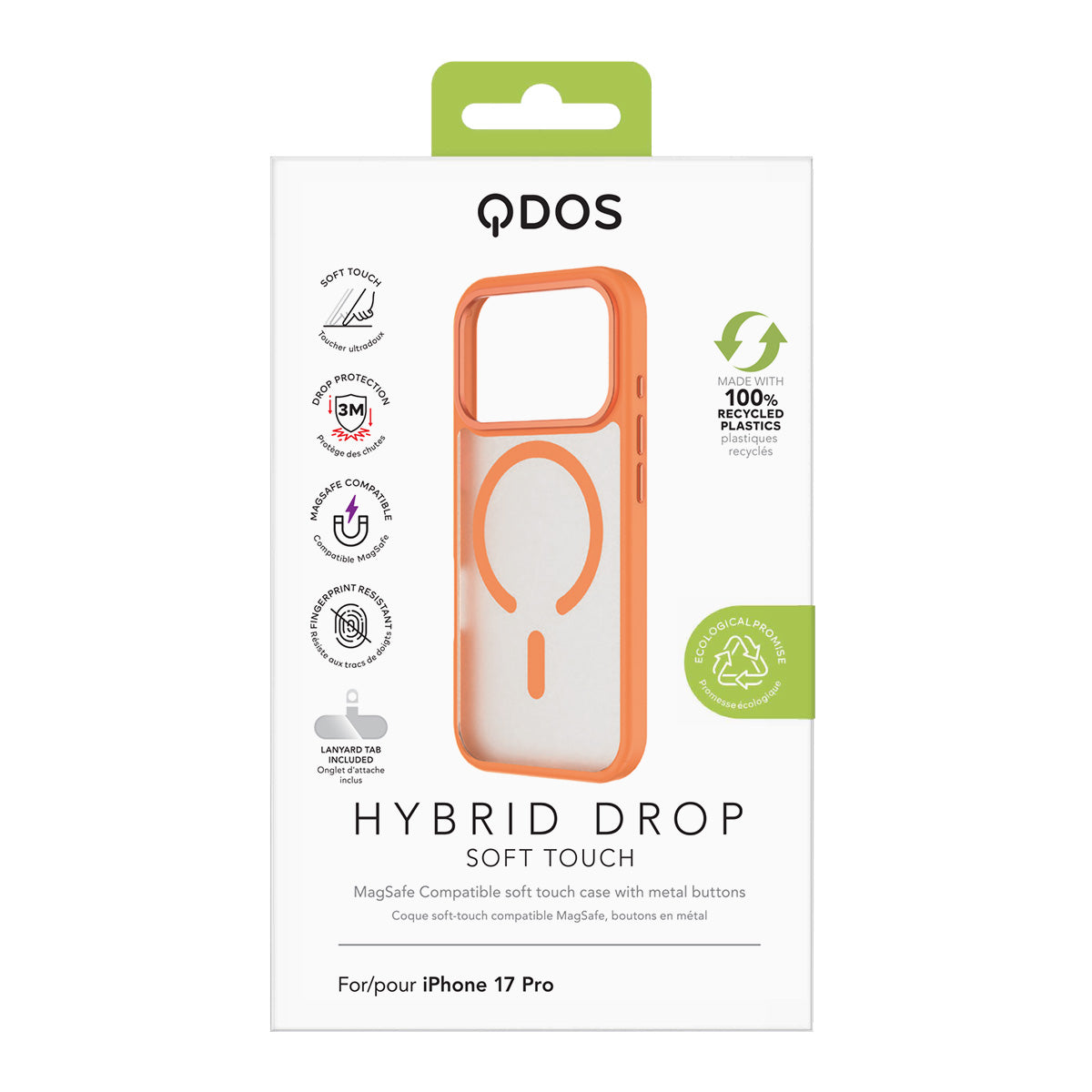 Hybrid Drop | SOFT TOUCH - iPhone 17 Pro Case MagSafe Compatible - Papaya