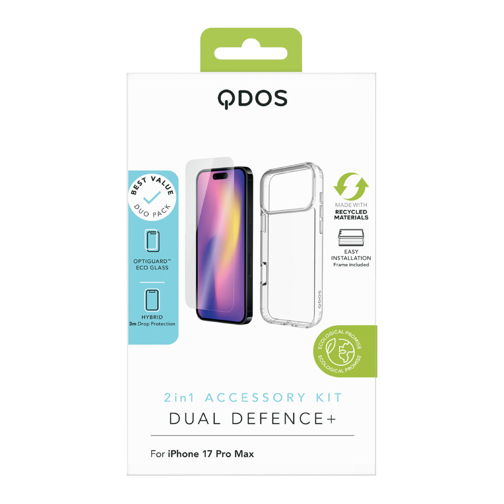 DUAL DEFENCE+ | iPhone 18 Pro Max / 17 Pro Max - Clear Case & Screen Protector Bundle