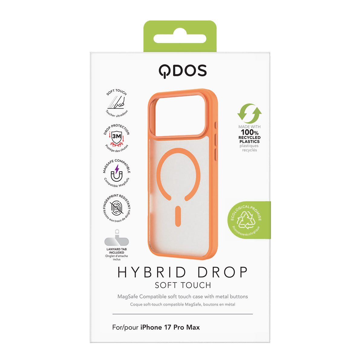 Hybrid Drop | SOFT TOUCH - iPhone 17 Pro Max Case MagSafe Compatible - Papaya