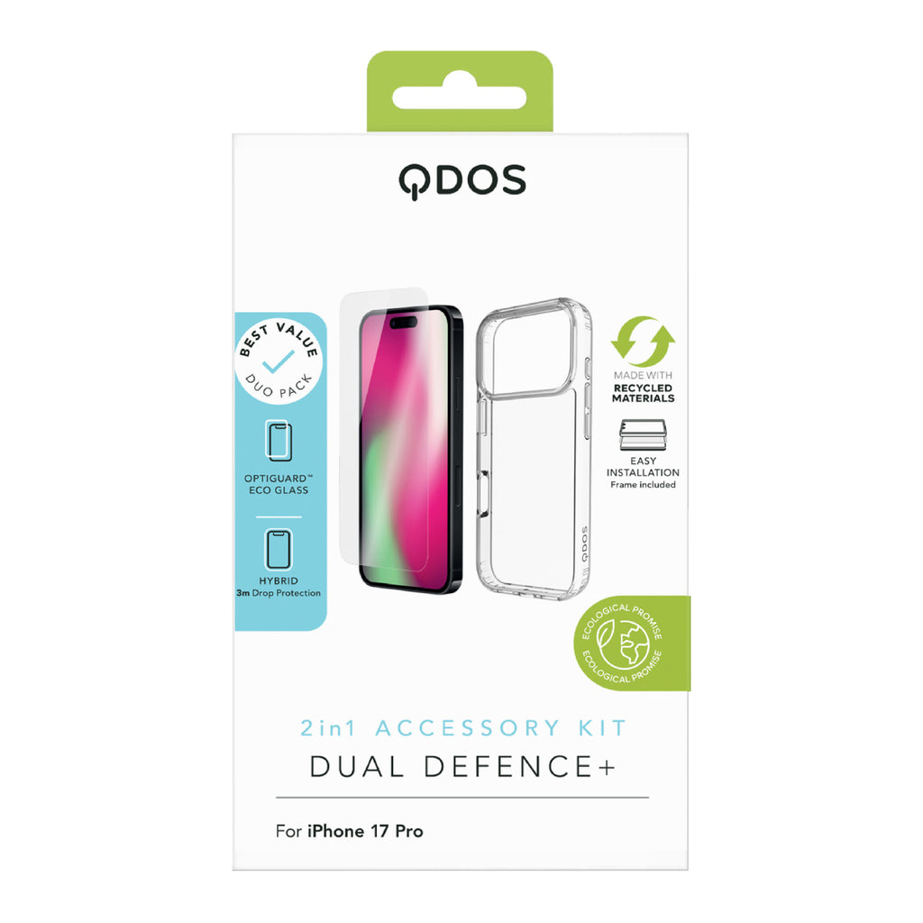 DUAL DEFENCE+ | iPhone 18 Pro / 17 Pro - Clear Case & Screen Protector Bundle