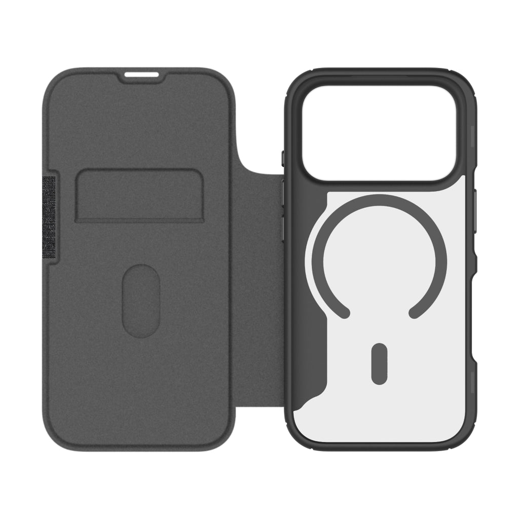 Hybrid Fold | MIL STD - iPhone 18 Pro / 17 Pro Folio Case Magsafe Compatible - Clear