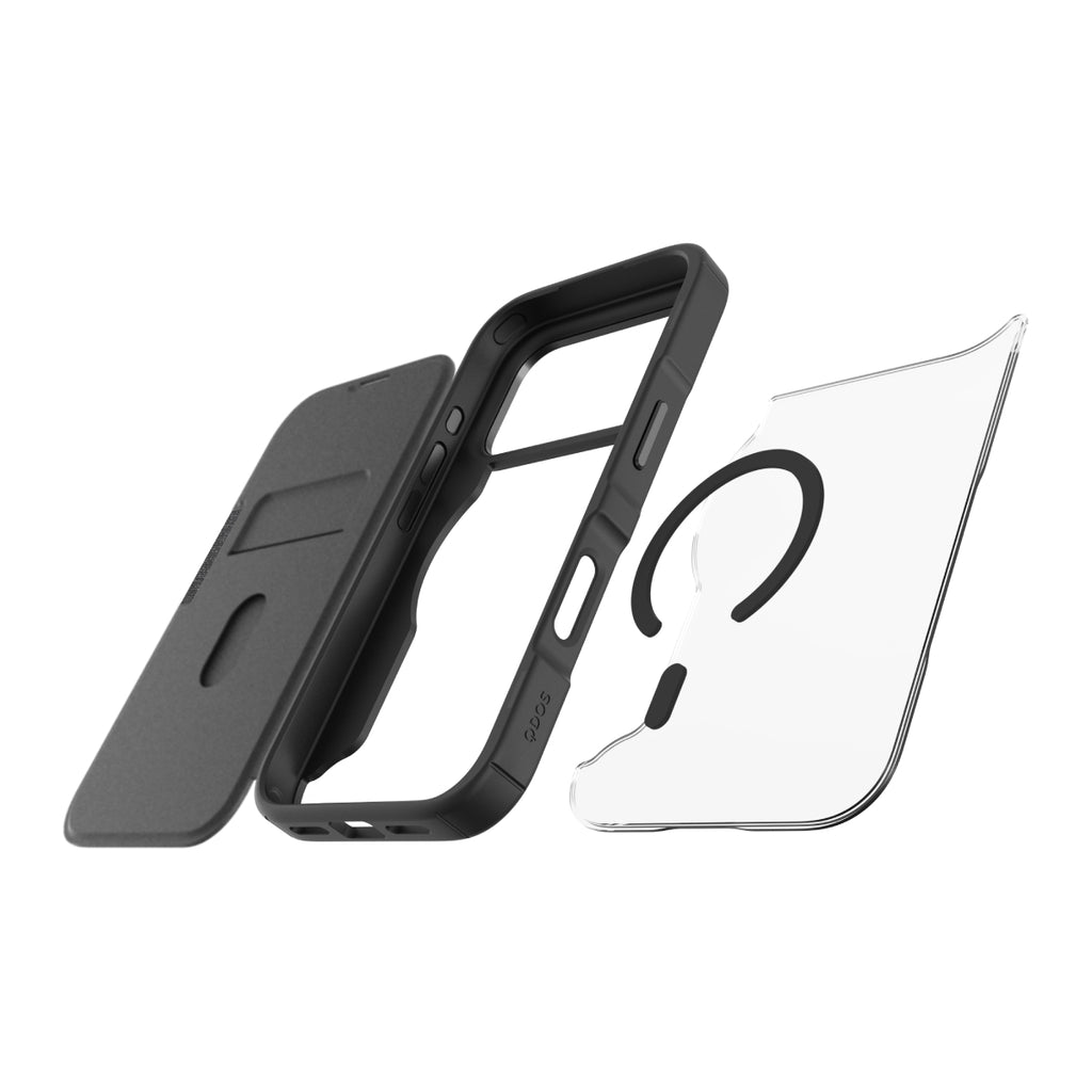 Hybrid Fold | MIL STD - iPhone 18 Pro / 17 Pro Folio Case Magsafe Compatible - Clear