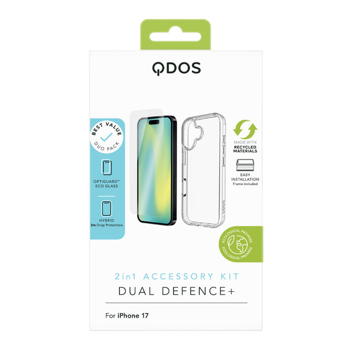 DUAL DEFENCE+ | iPhone 17 - Clear Case & Screen Protector Bundle