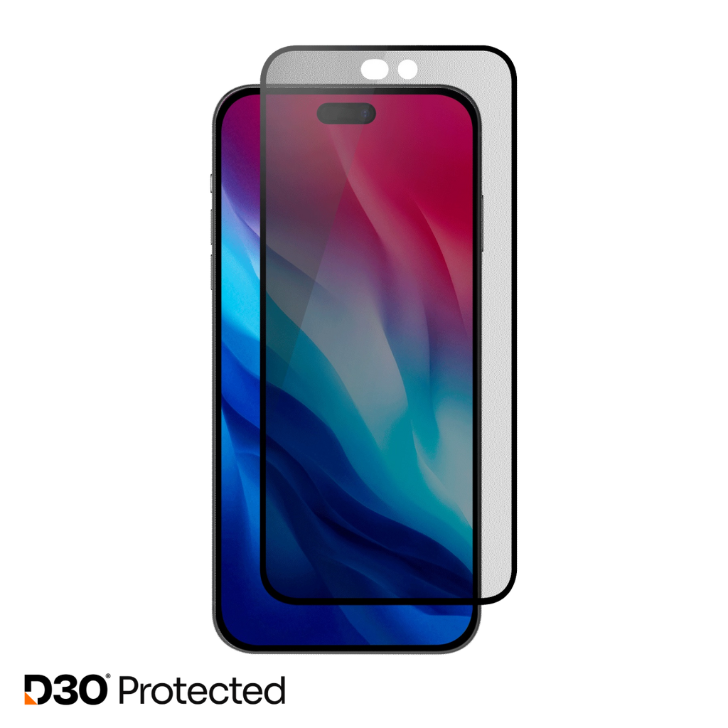 OptiGuard ECO Glass Max PRIVACY with D3O Impact Additives protection - iPhone 18 Pro | 17 Pro - Privacy Black