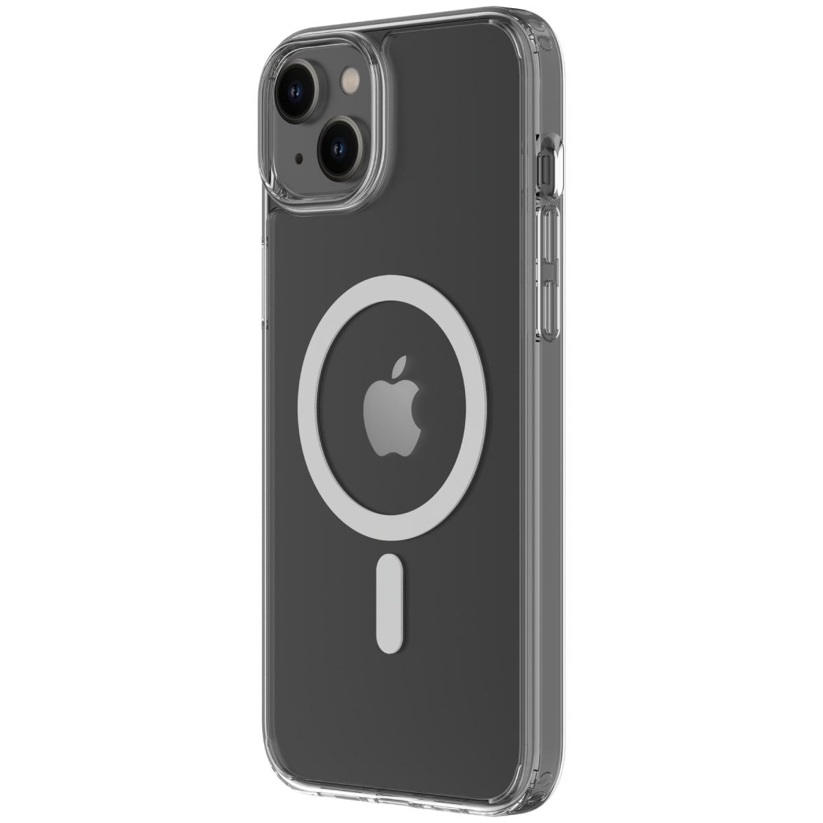 Hybrid Force + Snap - Apple iPhone 14 Plus Case MagSafe Compatible - Clear, Angled Rear View Transparent Back with Phone