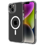 Hybrid Force + Snap - Apple iPhone 14 Plus Case MagSafe Compatible - Clear, Side and Back View with Screen Display