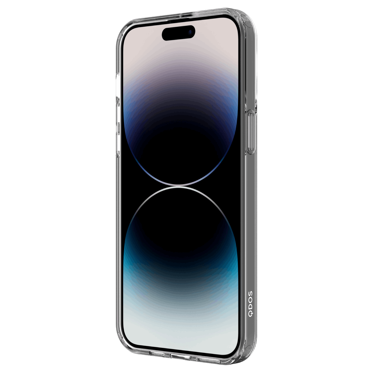 Hybrid Force + Snap - Apple iPhone 14 Pro Case MagSafe Compatible - Clear, Angled Front View with Phone and Screen Display On