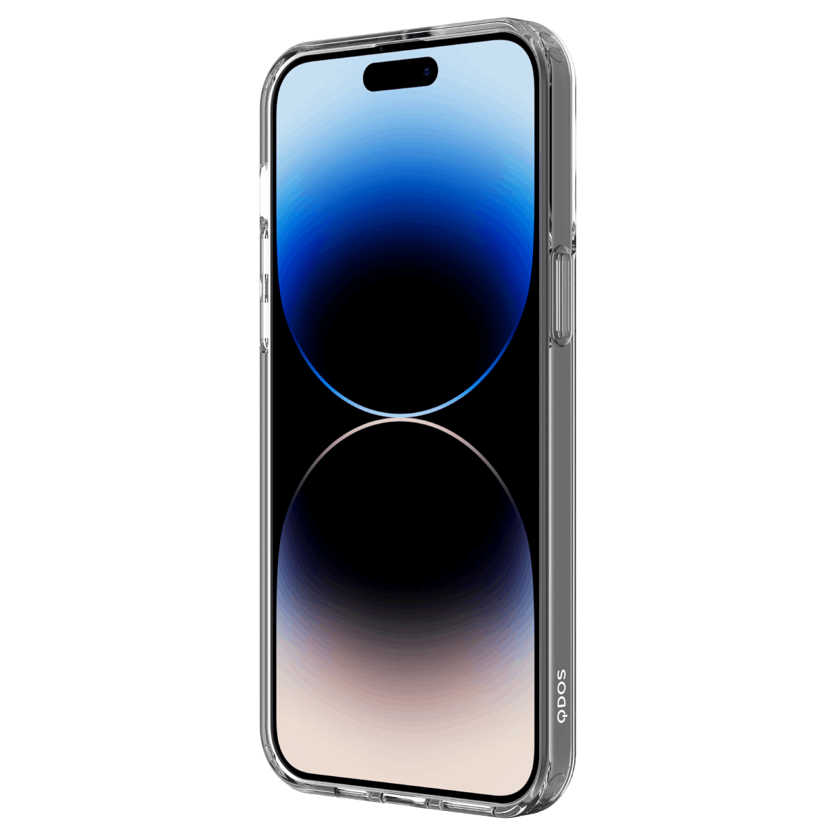 Hybrid Force + Snap - Apple iPhone 14 Pro Max Case MagSafe Compatible - Clear, Angled Front View with Phone and Screen Display On