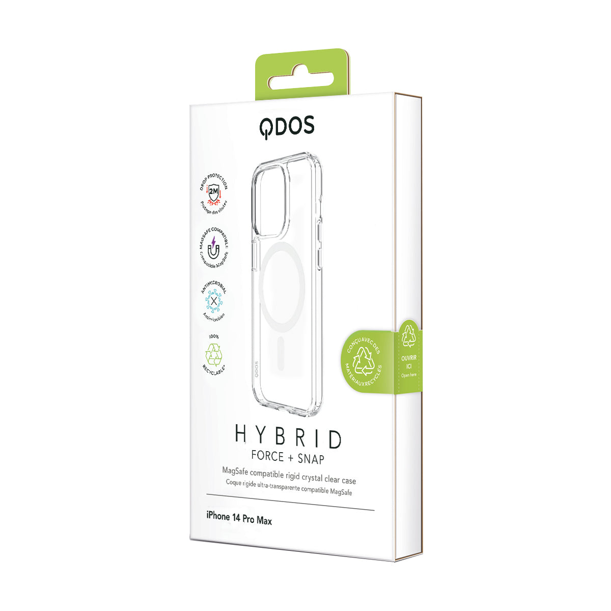 Hybrid Force + Snap - Apple iPhone 14 Pro Max Case MagSafe Compatible - Clear, showcasing product packaging in white