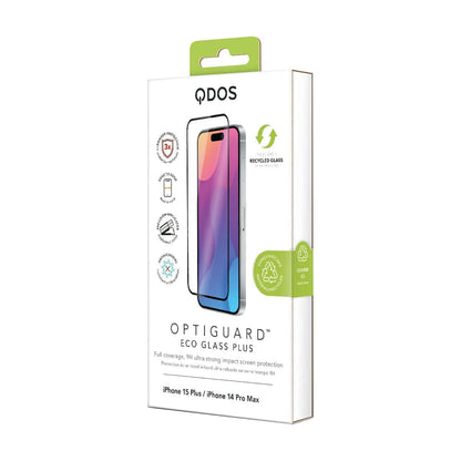OptiGuard Eco Glass Plus - iPhone 15 Plus / iPhone 14 Pro Max Screen Protector - Clear / Black Frame
