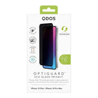 OptiGuard Eco Glass Privacy - Apple iPhone 15 Plus, iPhone 14 Pro Max Screen Protector - Privacy Black, showcasing product packaging in white