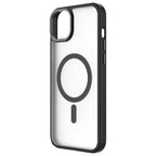 Hybrid Soft + Snap - Apple iPhone 15 Plus Case MagSafe Compatible - Clear Black, Angled Rear View Frosted  Back Without Phone