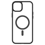Hybrid Soft + Snap - Apple iPhone 15 Plus Case MagSafe Compatible - Clear Black, Rear View Frosted  Back Without Phone