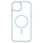 Hybrid Soft + Snap - Apple iPhone 15 Plus Case MagSafe Compatible - Clear Blue, Rear View Frosted  Back Without Phone