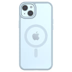 Hybrid Soft + Snap - Apple iPhone 15 Plus Case MagSafe Compatible - Clear Blue, Rear View Frosted  Back with Phone