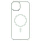 Hybrid Soft + Snap - Apple iPhone 15 Plus Case MagSafe Compatible - Clear Green, Rear View Frosted  Back Without Phone
