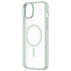 Hybrid Soft + Snap - Apple iPhone 15 Plus Case MagSafe Compatible - Clear Green, Angled Rear View Frosted  Back Without Phone