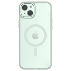 Hybrid Soft + Snap - Apple iPhone 15 Plus Case MagSafe Compatible - Clear Green, Rear View Frosted  Back with Phone