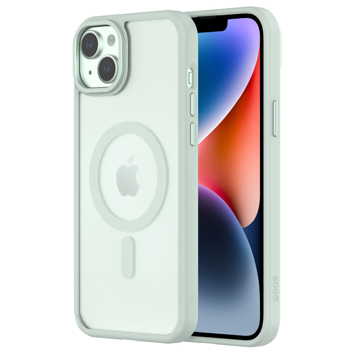 Hybrid Soft + Snap - Apple iPhone 15 Plus Case MagSafe Compatible - Clear Green, Side and Back View with Screen Display