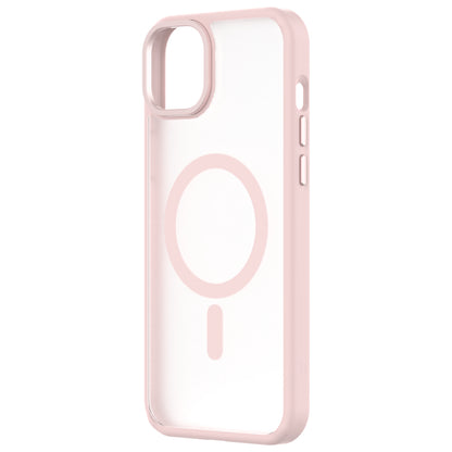 Hybrid Soft + Snap - Apple iPhone 15 Plus Case MagSafe Compatible - Clear Pink, Angled Rear View Frosted  Back Without Phone