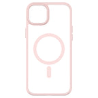 Hybrid Soft + Snap - Apple iPhone 15 Plus Case MagSafe Compatible - Clear Pink, Rear View Frosted  Back Without Phone