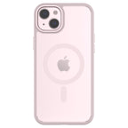Hybrid Soft + Snap - Apple iPhone 15 Plus Case MagSafe Compatible - Clear Pink, Rear View Frosted  Back with Phone