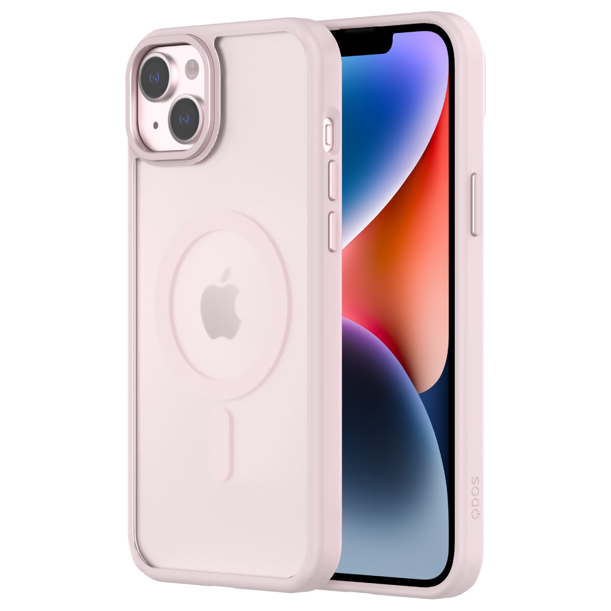 Hybrid Soft + Snap - Apple iPhone 15 Plus Case MagSafe Compatible - Clear Pink, Side and Back View with Screen Display
