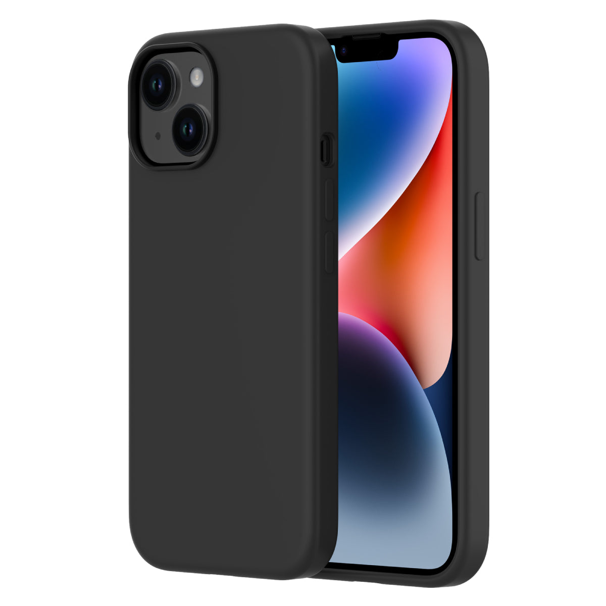 Touch Pure + Snap - Apple iPhone 15 Plus Case MagSafe Compatible - Black, Side and Back View with Screen Display