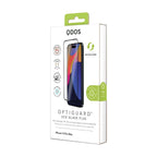 OptiGuard Eco Glass Plus - Apple iPhone 15 Pro Max Screen Protector - Clear, showcasing product packaging in white.