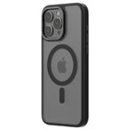 Hybrid Soft + Snap - Apple iPhone 15 Pro Max Case MagSafe Compatible - ClearBlack Titanium, Angled Rear View Frosted  Back with Phone