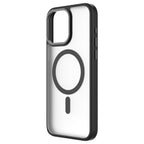 Hybrid Soft + Snap - Apple iPhone 15 Pro Max Case MagSafe Compatible - ClearBlack Titanium, Angled Rear View Frosted  Back Without Phone