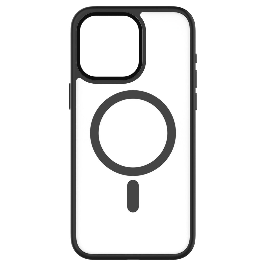 Hybrid Soft + Snap - Apple iPhone 15 Pro Max Case MagSafe Compatible - ClearBlack Titanium, Rear View Frosted  Back Without Phone