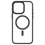 Hybrid Soft + Snap - Apple iPhone 15 Pro Max Case MagSafe Compatible - ClearBlack Titanium, Rear View Frosted  Back Without Phone