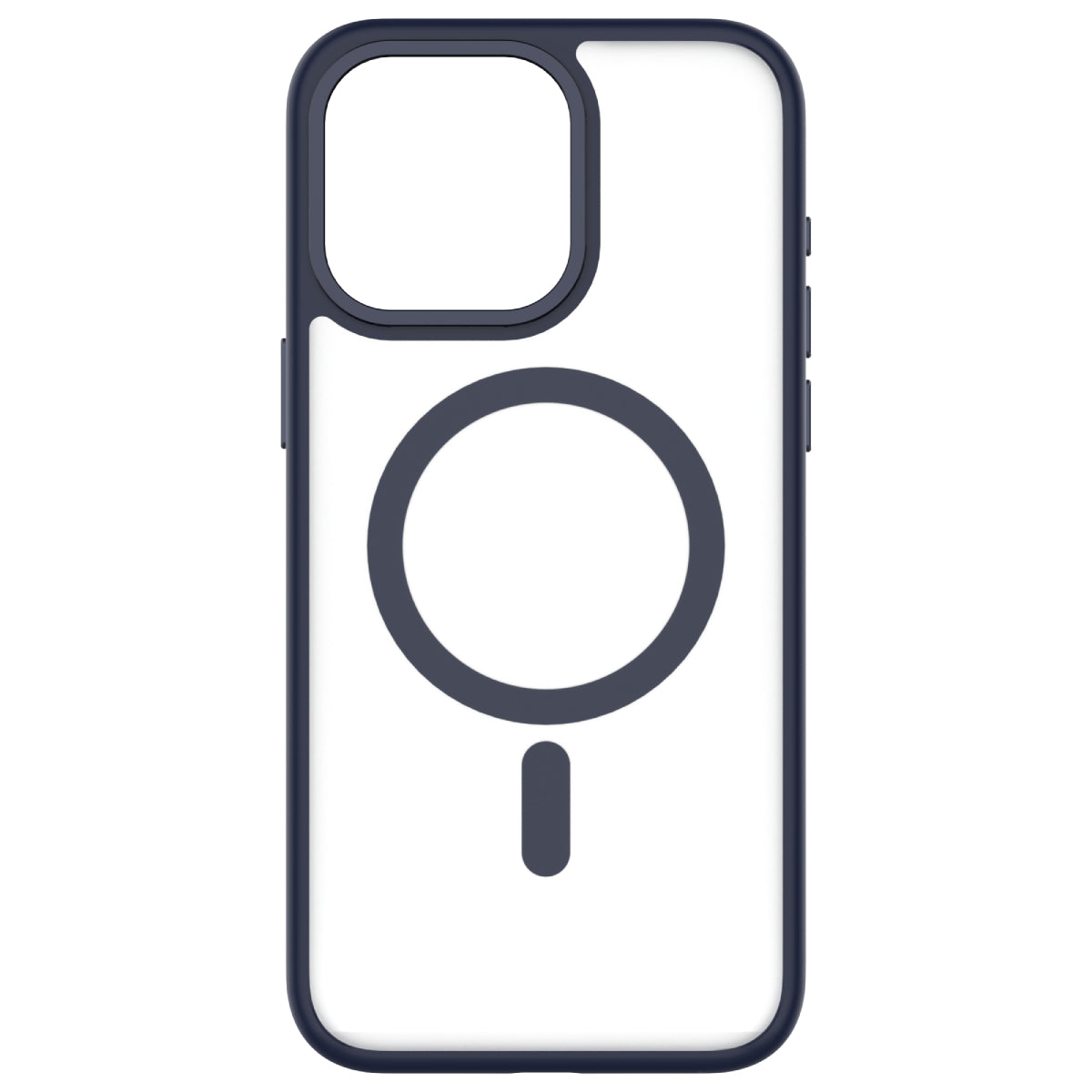 Hybrid Soft + Snap - Apple iPhone 15 Pro Max Case MagSafe Compatible - Clear Blue Titanium, Rear View Frosted  Back Without Phone