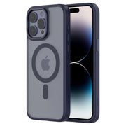 Hybrid Soft + Snap - Apple iPhone 15 Pro Max Case MagSafe Compatible - Clear Blue Titanium, Side and Back View with Screen Display