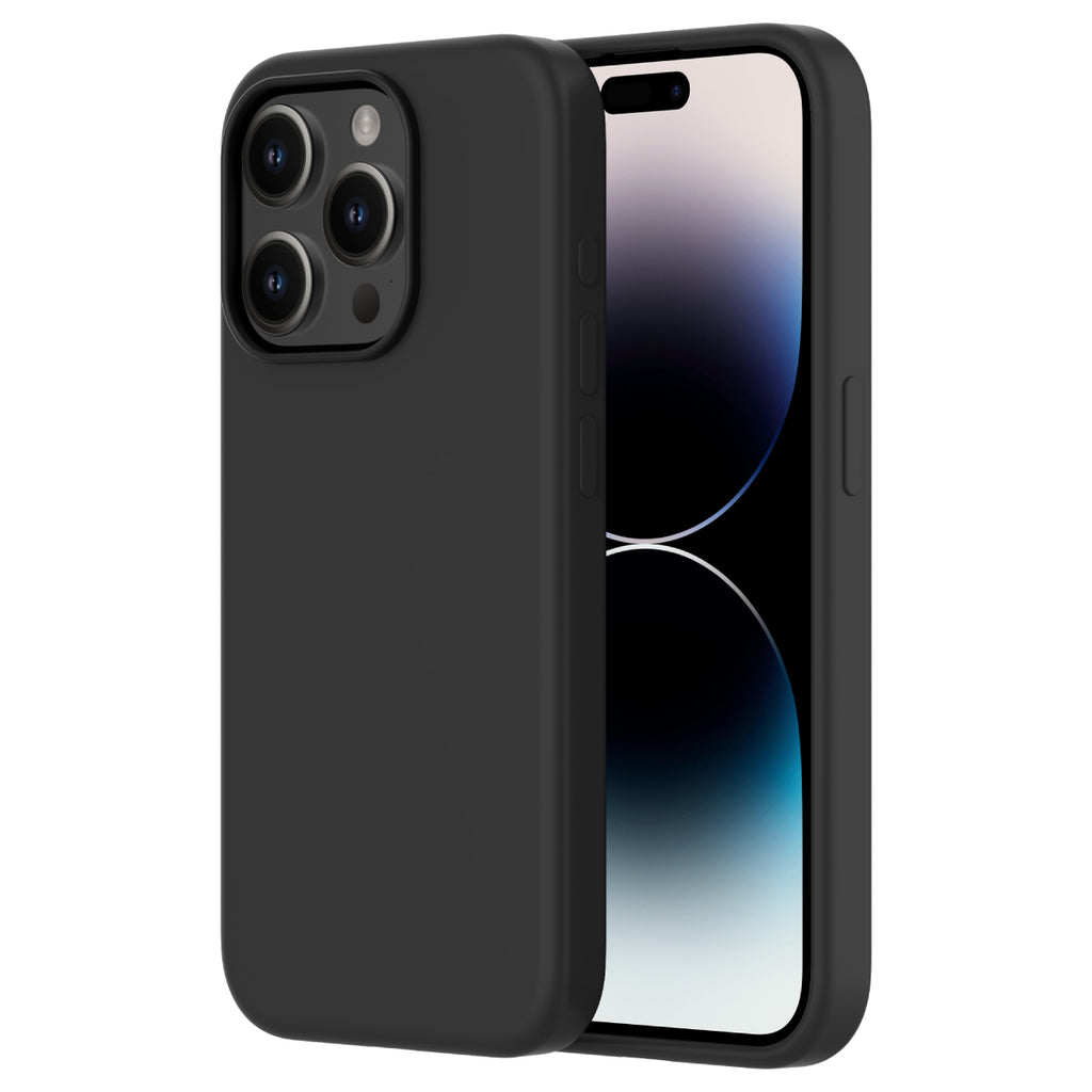 Touch Pure + Snap - Apple iPhone 15 Pro Max Case MagSafe Compatible - Black Titanium, Side and Back View with Screen Display