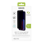 OptiGuard Eco Glass Privacy - Apple iPhone 15 Pro Screen Protector - Privacy Black, showcasing product packaging in white
