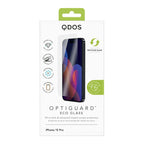 OptiGuard Eco Glass - Apple iPhone 15 Pro Screen Protector - Clear, showcasing product packaging in white.