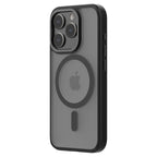 Hybrid Soft + Snap - Apple iPhone 15 Pro Case MagSafe Compatible - Clear Black Titanium, Angled Rear View Frosted  Back with Phone