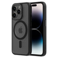Hybrid Soft + Snap - Apple iPhone 15 Pro Case MagSafe Compatible - Clear Black Titanium, Side and Back View with Screen Display